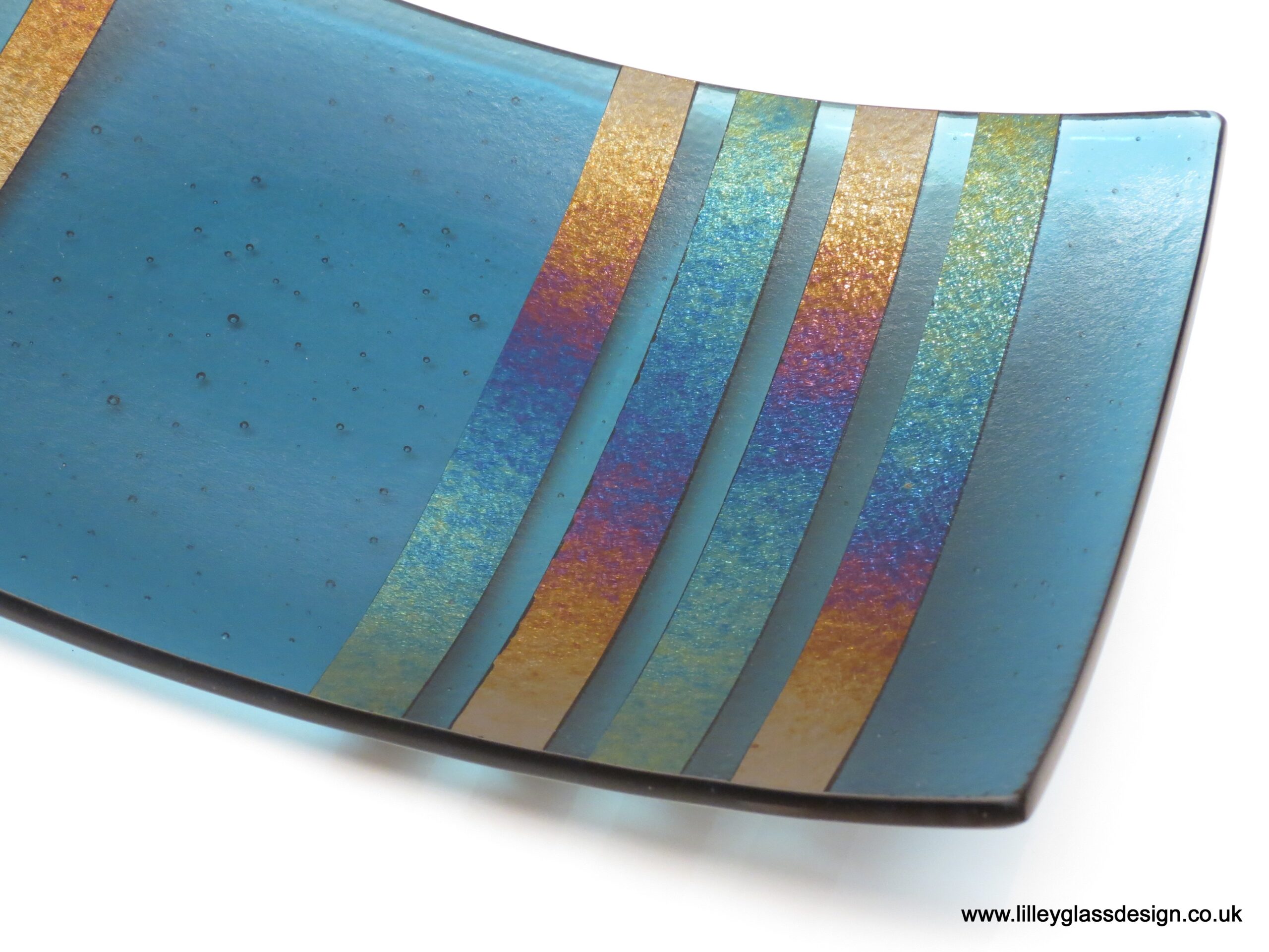 Rainbow Iridescent Plate Lilley Glass Designs