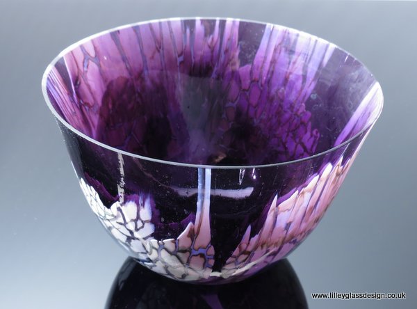 Purple and French Vanilla Crackle Vessel - Image 3