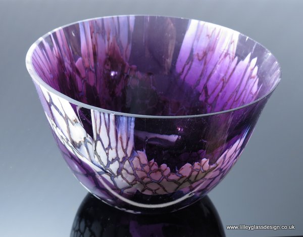 Purple and French Vanilla Crackle Vessel - Image 2