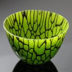 Green and Black Crackle Vessel